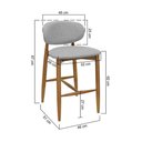 Ver imagem 6 de Banqueta Média Ravena Assento em Linho com Encosto Fixo Amêndoa Decorise