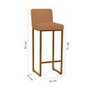 Ver imagem 4 de Kit 2 Banquetas Andy Moderna Ferro Dourado Estofado Suede Terra Cota