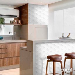 Papel de Parede Efeito Gesso 3D Geométrico Colmeia 2 6m - 5