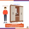Guarda Roupa solteiro Tuboarte Onix 100% MDF Capelinha 4 Portas e 3 Gavetas Kit de Espelho e Pés - 4