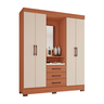 Guarda Roupa solteiro Tuboarte Onix 100% MDF Capelinha 4 Portas e 3 Gavetas Kit de Espelho e Pés - 5