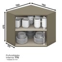 Ver imagem 2 de Armário Aéreo Évelin Canto Obliquo 2 Portas 67 Cm Duna Cristal - Henn