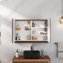 Ver mais imagens de Conjunto para Banheiro Adelaide 90 Suspenso LED Espelheira Cuba Olivia Preto Fosco - Fabribam Preto