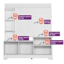 Estante Home Ripado para Tv 50 Polegadas Alagoas Linea Brasil - 8