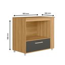 Ver imagem 2 de Balcão Cozinha para Cooktop 4 e 5 Bocas com Espaço para Forno Moderno com Gaveta