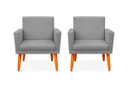 Ver imagem 1 de Kit 2 Poltrona Cadeira para Sala Confortável e Minimalista Paris em Suede