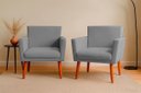 Ver imagem 2 de Kit 2 Poltrona Cadeira para Sala Confortável e Minimalista Paris em Suede