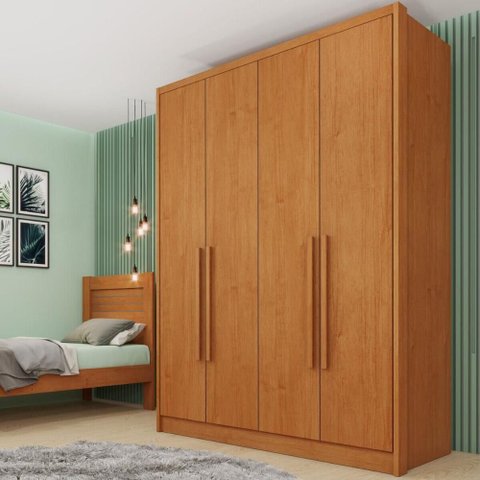 Guarda-Roupa Casal com 4 Portas e 2 Gavetas 165cm Multimóveis CR35487 Cinamomo