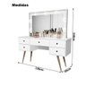 Penteadeira Camarim com Leds e Espelho Anaisa:nature Off White - 3