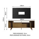 Ver imagem 5 de Rack e Painel para TV até 58" Cancun Rustic/preto Madesa