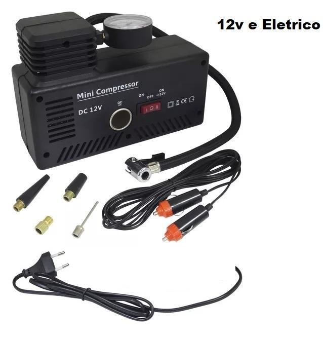 Mini Compressor Ar Automotivo Elétrico e 12v Multifunção - 2