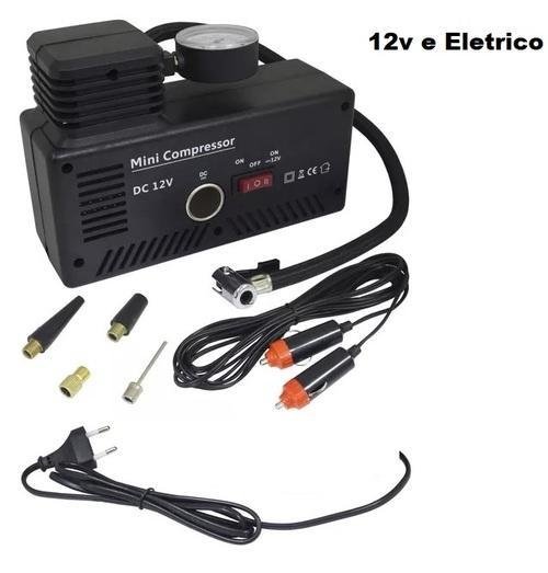 Mini Compressor Ar Automotivo Elétrico e 12v Multifunção - 4