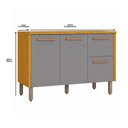 Ver imagem 3 de Balcão para Pia 2 Portas 2 Gavetas 120cm MDF Linha Demi Espresso Móveis Cinza/Cinamomo/Acetinado