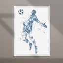 Ver imagem 2 de Quadro Decorativo Minimalista Futebol 45x34cm - com Vidro:moldura Branca