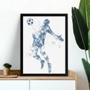 Ver imagem 1 de Quadro Decorativo Minimalista Futebol 45x34cm - com Vidro:moldura Branca