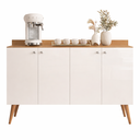 Ver imagem 1 de Aparador Buffet Off White Espaçoso Armário com 4 Portas para Escritório