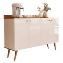 Ver imagem 2 de Aparador Buffet Off White Espaçoso Armário com 4 Portas para Escritório