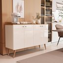 Ver imagem 4 de Aparador Buffet Off White Espaçoso Armário com 4 Portas para Escritório