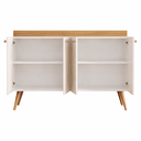 Ver imagem 3 de Aparador Buffet Off White Espaçoso Armário com 4 Portas para Escritório