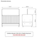 Ver imagem 3 de Quarto Bebê Completo Crescer 100% MDF Berço 3 em 1 Cômoda Sapateira e Guarda Roupa Cinamomo Branco