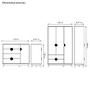 Ver imagem 4 de Quarto Bebê Completo Crescer 100% MDF Berço 3 em 1 Cômoda Sapateira e Guarda Roupa Cinamomo Branco