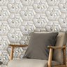 Papel de Parede Efeito Gesso 3d Gold Cinza Geometrico 3m - 7