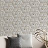 Papel de Parede Efeito Gesso 3d Gold Cinza Geometrico 3m - 3