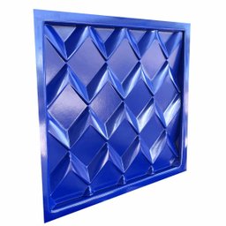 Formas Poligonos 30x30 Cm 3d Abs Azul Gesso Cimento 1mm - 5
