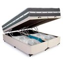 Ver imagem 4 de Cama Box Baú Casal Bipartido Sintético + Colchão Anjos Black Graphite Molas Ensacadas