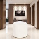 Ver imagem 1 de Puff Perse 40cm Decorativo Tecido Linho Banqueta Puff Redondo