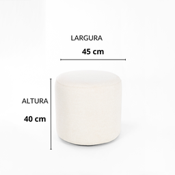 Puff Decorativo Redondo para Quarto Linho Perse - 2