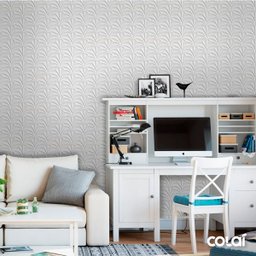 Papel de Parede Efeito Gesso 3D Geométrico Flor 6 12m - 2