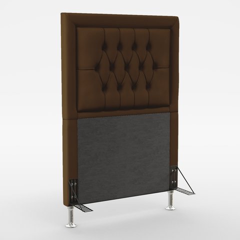 Cabeceira Antares 90 Para Cama de Solteiro Couro Artificial Marrom Aradecor