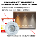 Ver imagem 2 de Kit 20 Spot Led Dicroica Embutir Redondo 7W 3000k Par20 Amarelo Luminária Direcional Teto Gesso Casa