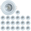 Ver imagem 1 de Kit 20 Spot Led Dicroica Embutir Redondo 7W 3000k Par20 Amarelo Luminária Direcional Teto Gesso Casa