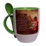 CANECA DE CERÂMICA BRANCA RESINADA COM INTERIOR, ALÇA E COLHER (DIZERES) - 1