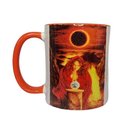 Ver imagem 1 de CANECA DE CERÂMICA BRANCA RESINADA COM INTERIOR E ALÇA LARANJA (DEUSA)
