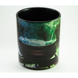 CANECA BRANCA DE CERÂMICA RESINADA COM ALÇA E INTERIOR PRETA (CALDEIRÃO) - 2