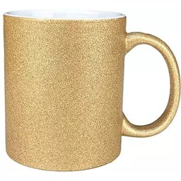 CANECA DE CERAMICA RESINADAA COM GLITTER BRONZE (MENINA) - 2