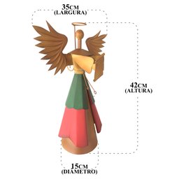 Querubim Artesanal Feito Em Ferro Com Pergaminho Para Natal Libertas Rosas Artesanato Anjo Natalino - 8
