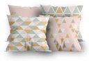 Ver imagem 1 de Kit 4 Capas De Almofada Decorativa Estampada Geometria