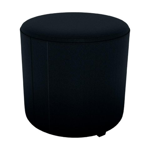 Puff Redondo Decorativo Copenhage 43 Cm Veludo Inca Preto Milani Store