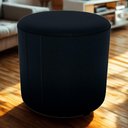 Ver imagem 2 de Puff Redondo Decorativo Copenhage 43 Cm Veludo Inca Preto Milani Store