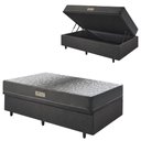 Ver imagem 1 de Base Box Baú 88x188 Linho com Colchão Dual Firm Espuma Ecoflex