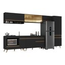 Ver imagem 2 de Cozinha Modulada Completa 357cm 6 Peças com Balcão para Cooktop Veneza Multimóveis Mp2275 Preto