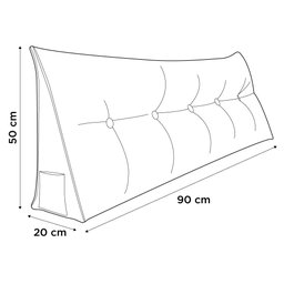 Almofada para Cabeceira Encosto Apoio Lombar Spot 90cm com Porta Celular Veludo - Desk Design - 4