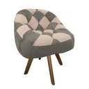 Ver imagem 2 de Poltrona Paloma Escritório Sala Giratória Madeira Suede Cappuccino e Suede Bege Rosado - Dominic Dec