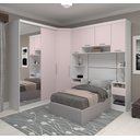 Ver imagem 1 de Guarda Roupa Dormitório Modulado Alpes Solteiro Espelho Porta Correr - Luciane M01e:rosa