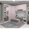 Guarda Roupa Dormitório Modulado Alpes Solteiro Espelho Porta Correr - Luciane M01e:rosa - 1