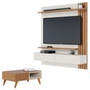Ver imagem 1 de Painel para Tv Home Suspenso Juriti 1.5 Off White Matte Freijó com Mesa de Centro Jeri Freijó Off Wh